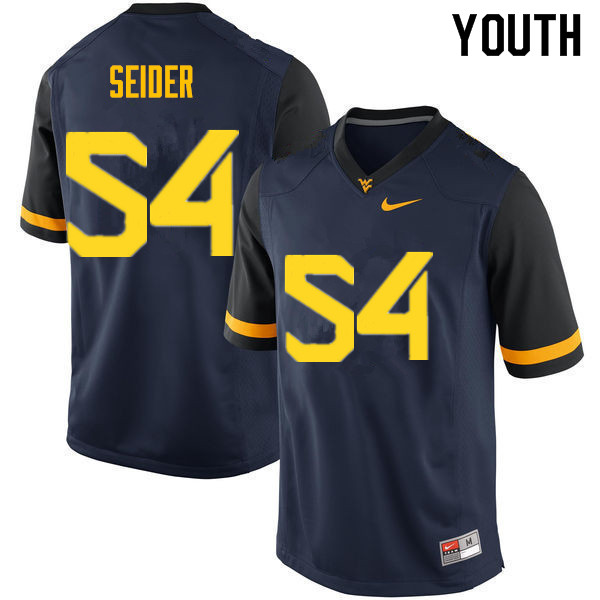 NCAA Youth JahShaun Seider West Virginia Mountaineers Navy #54 Nike Stitched Football College Authentic Jersey AG23D77FA